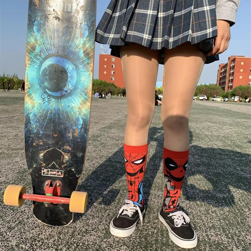 Носки для косплея супергероев Веном Дэдпул Тор Халк Железный человек Черная