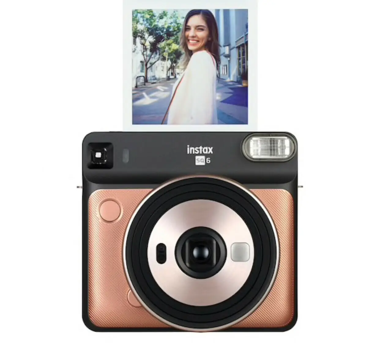 Б/у Fujifilm instax Square SQ6 камера моментальной печати (цвет румяно-золотой) с 3 пакетами