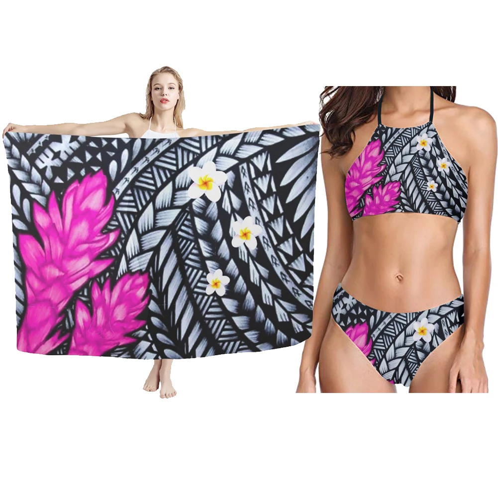 

Женское пляжное бикини Hycool с индивидуальным логотипом Самоанская Женская Повседневная Гавайская лаваява подходящий сексуальный комплект ...