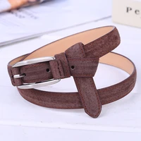 elifashion female fashion wild thin section frosted pig skin belt trend small pin buckle dress belt 10 colors available