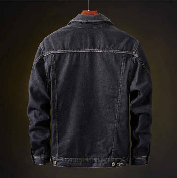 

Winter new men's denim jacket Plush thickened warm cotton padded jacket Korean slim trend large jacket