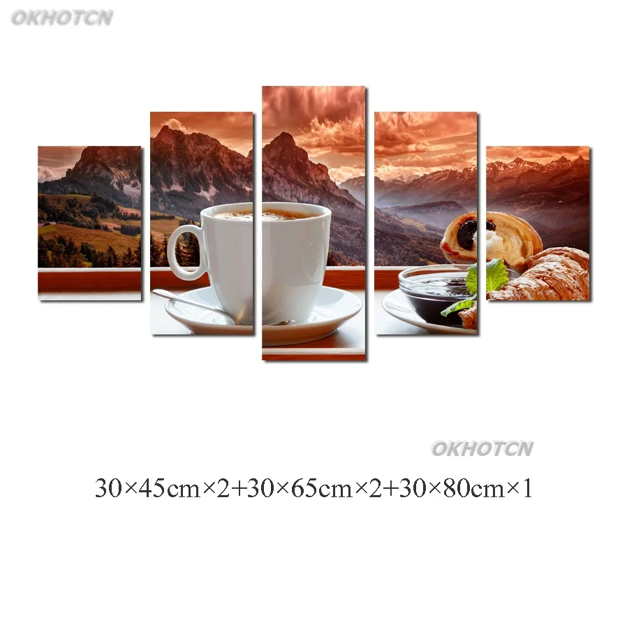 

Modern Nordic Landscape Home Dinning Room Decoration Bread Coffee Afternoon Tea Poster Wall Art Canvas Painting Printing Picture
