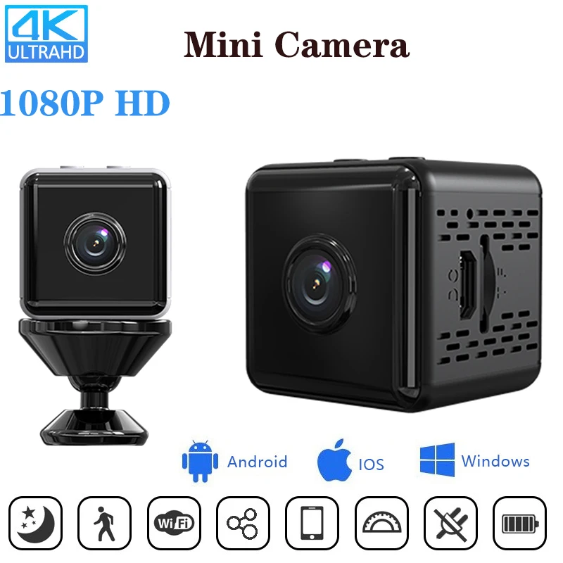 Мини-камера HD 1080P/4K с датчиком Wi-Fi и аккумулятором на 1000 мА · ч | Электроника