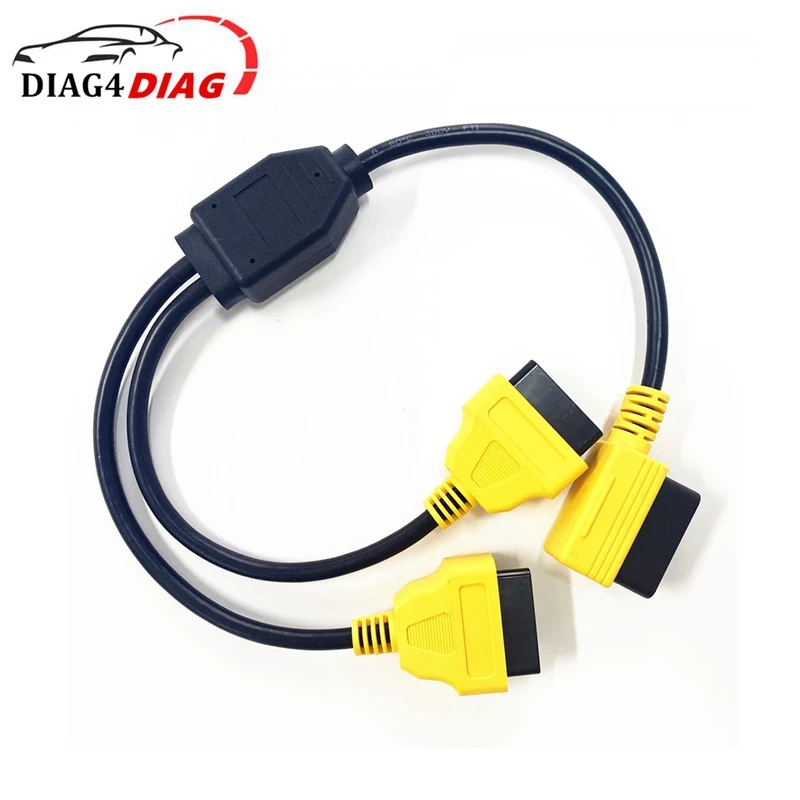 

Кабель-удлинитель OBD2, 1 в 2, 50 см, 16 контактов, 90 градусов