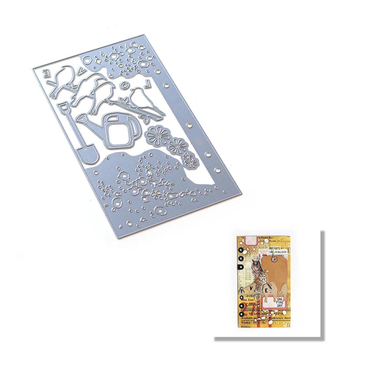 

Birds on Splatter Page Shovel Flower 2021 Arrival New Metal Cutting Dies Scrapbook Diary Decoration DIY Greeting Card Handmade