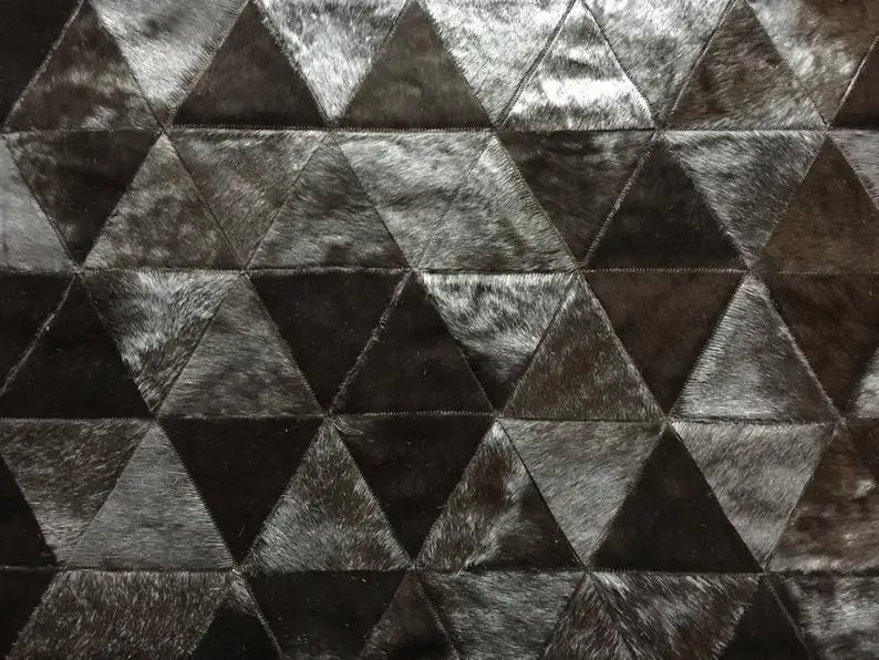 Ручной работы из воловьей кожи ковер пэтчворк Blck корова волосы натуральная кожа