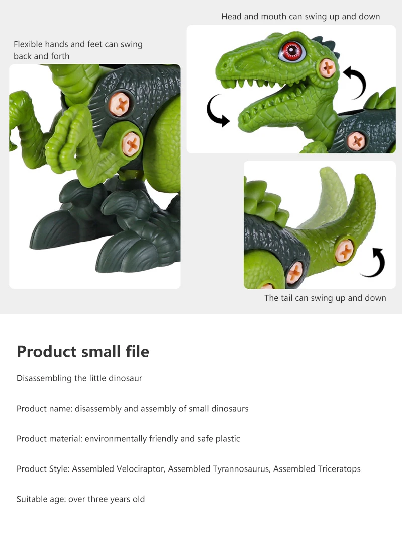 

DIY dinosaur disassembly puzzle skills training flexible joint educational children's toy