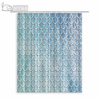 mermaid shower curtain ocean blue teal mermaid fish scales pattern waterproof multi size douchegordijn bathroom decor