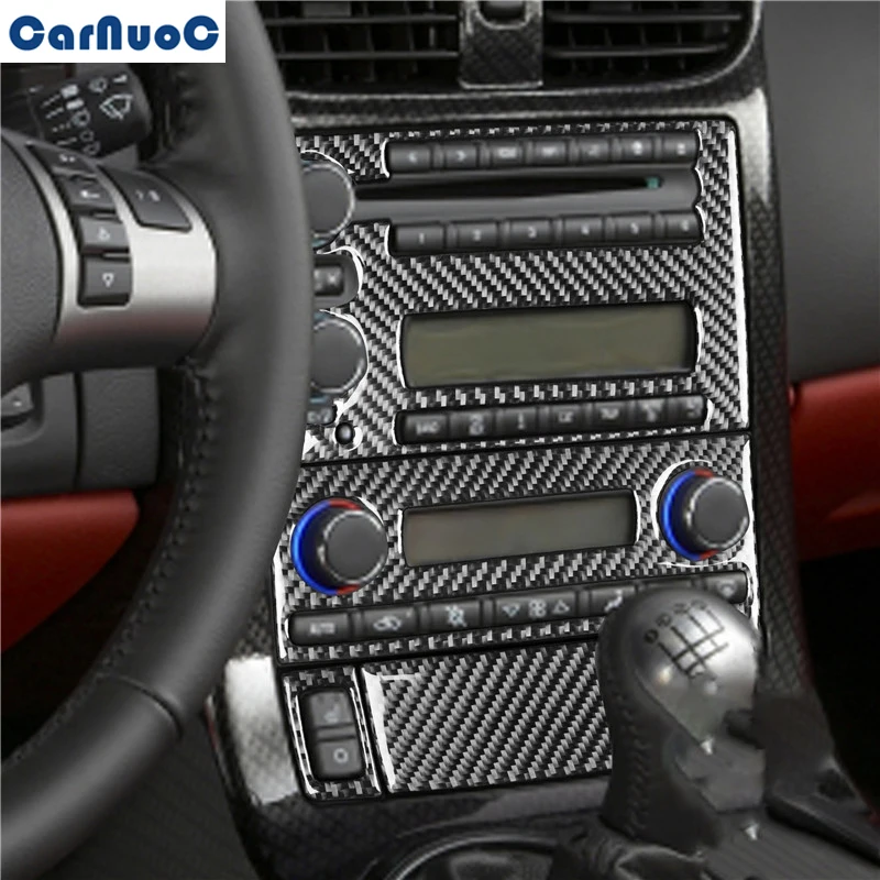 

Для Chevrolet Corvette C6 2005-2007 Автомобильная центральная консоль CD рамка панель отделка Обложка Наклейка черное углеродное волокно стикер аксессуа...