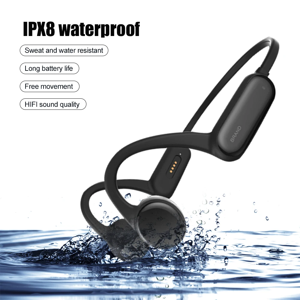 

Водонепроницаемые наушники TWS IPX8 с костной проводимостью, с микрофоном, Беспроводная Bluetooth-гарнитура, спортивные высококачественные наушни...