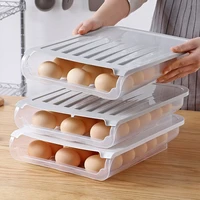 refrigerator egg storage box automatic sliding refrigerator egg storage box with lid plastic transparent duck egg storage box