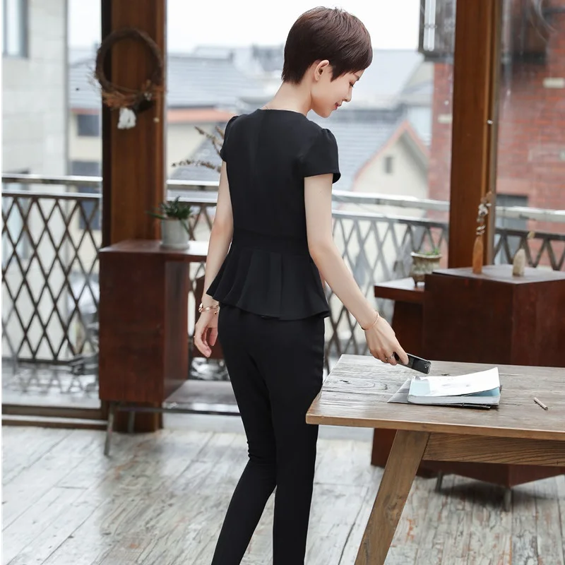 Темно-синие официальные комплекты со штанами с 2 шт. топ и брюки для девочек