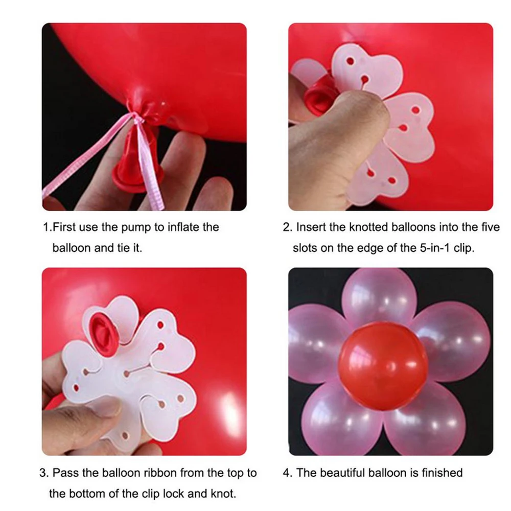 5 in 1 Snowflakes Balloon Seal Clips single layer plum clip petal shape balloon birthday wedding room layout sealing | Дом и сад