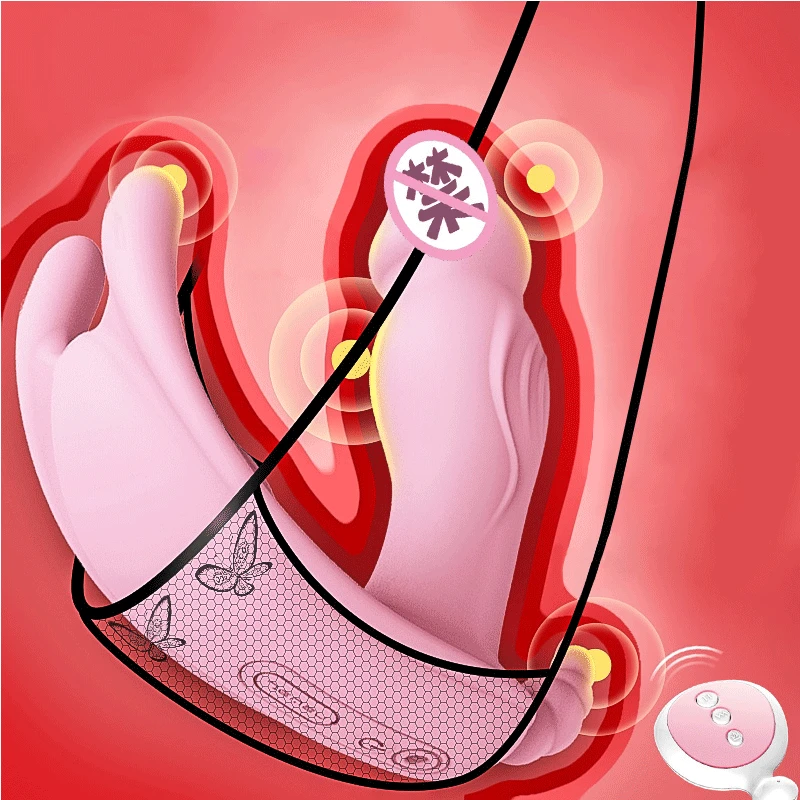 Бабочка-вибратор для женщин с возможностью ношения, стимулирующий точку G и клитор, с беспроводным пультом управления в трусиках.