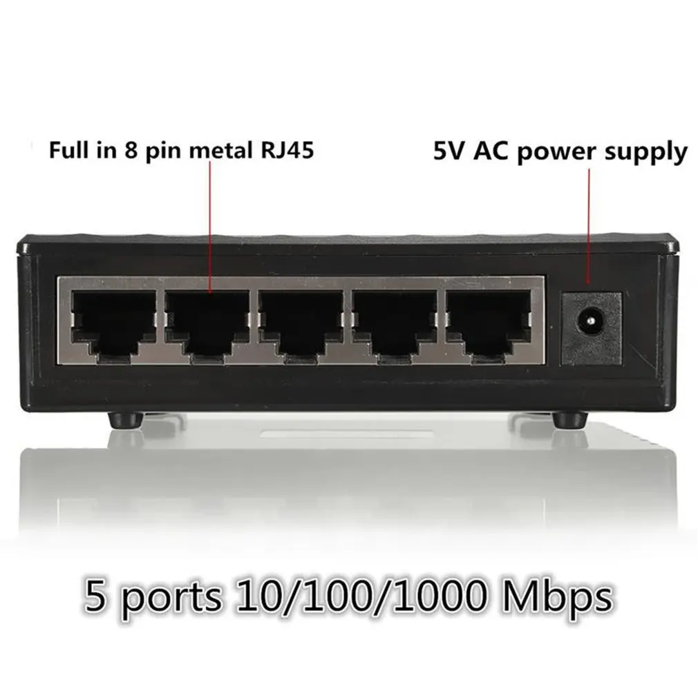 Rj45 мини 5 Порты и разъёмы коммутатор для высокоскоростной сети Ethernet концентратор