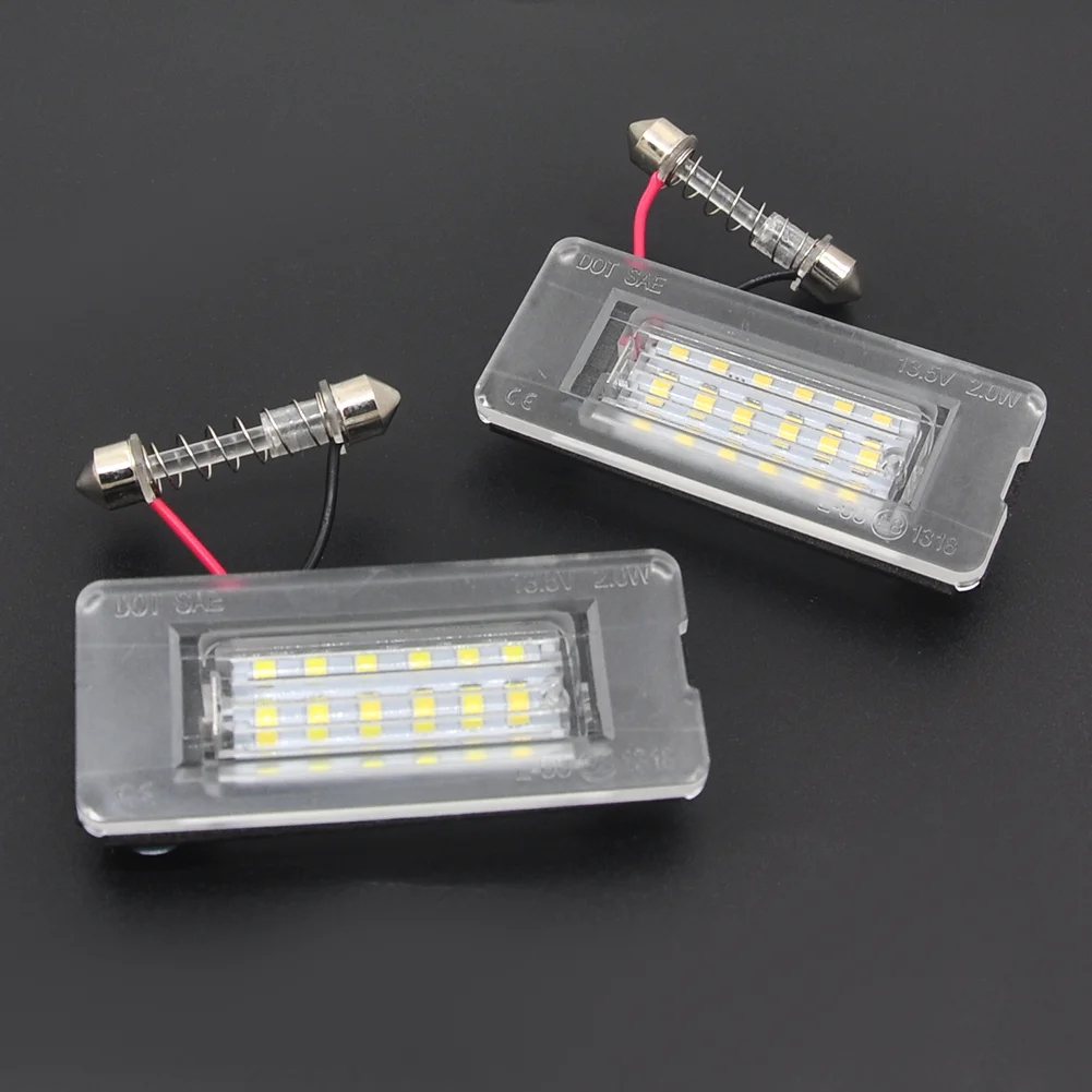 

2Pcs CanBus No Error LED License Plate Light For BMW Mini Cooper R56 R57 R58 R59 Error Free Bright White Number lamp