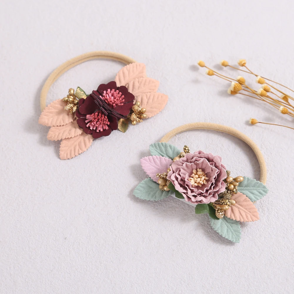 

Kawaii Hair Bows Baby Headband Rose Flower Headbands For Children Elastic Soft Hairband Toddler Spring Summer Hair Accessories