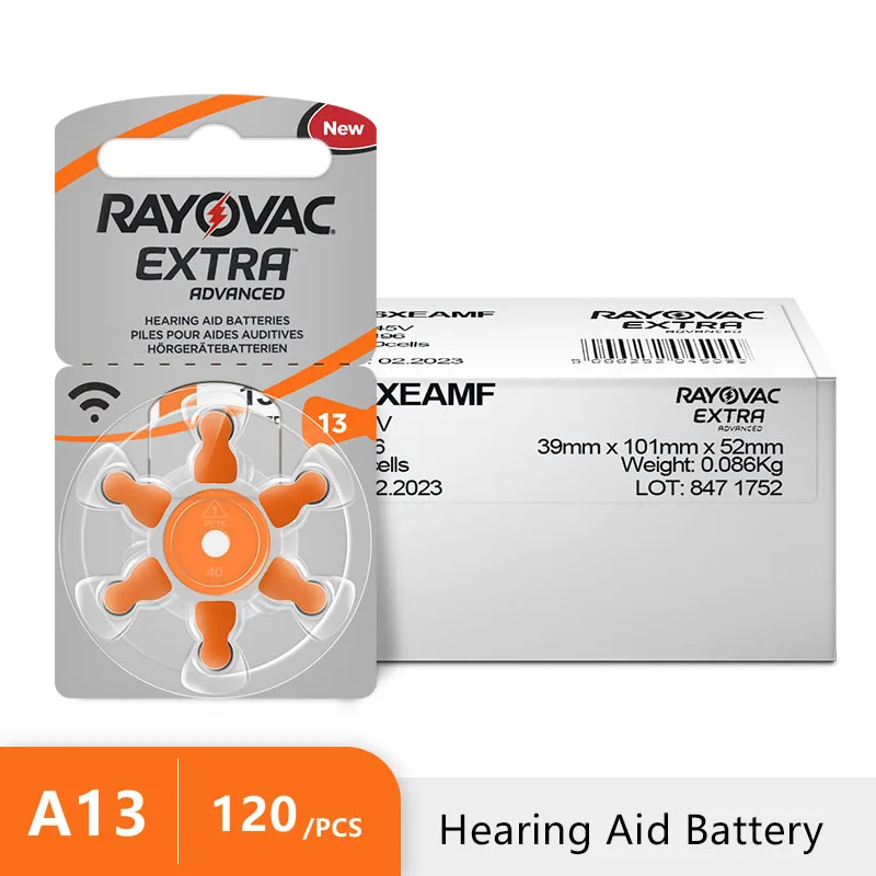 120 шт./лот RAYOVAC дополнительные батареи для слухового аппарата A13 13a PR48 ZA13 a312 312a PR41