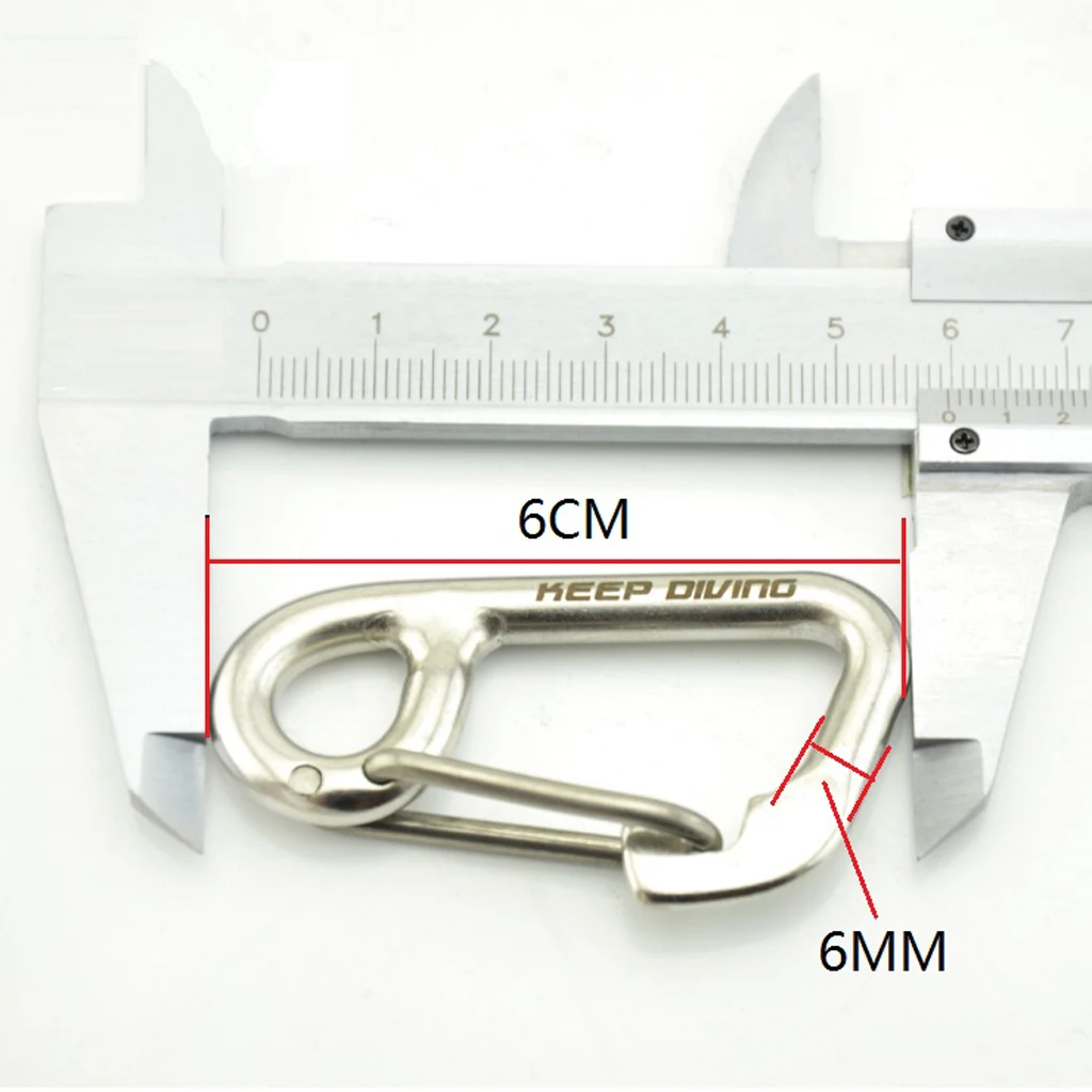 

Stainless Steel Snap Spring Buckle Hook BCD Finger Spool Dive Safety Clip