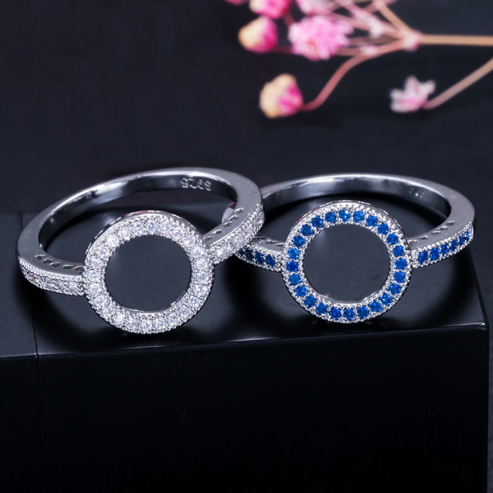 Женские круглые обручальные кольца ThreeGraces простые серебристые с микрозакрепкой