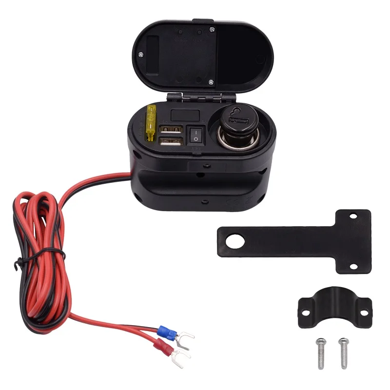 Водонепроницаемый прикуриватель с двумя USB портами и вольтметром 5 В 1 а/2