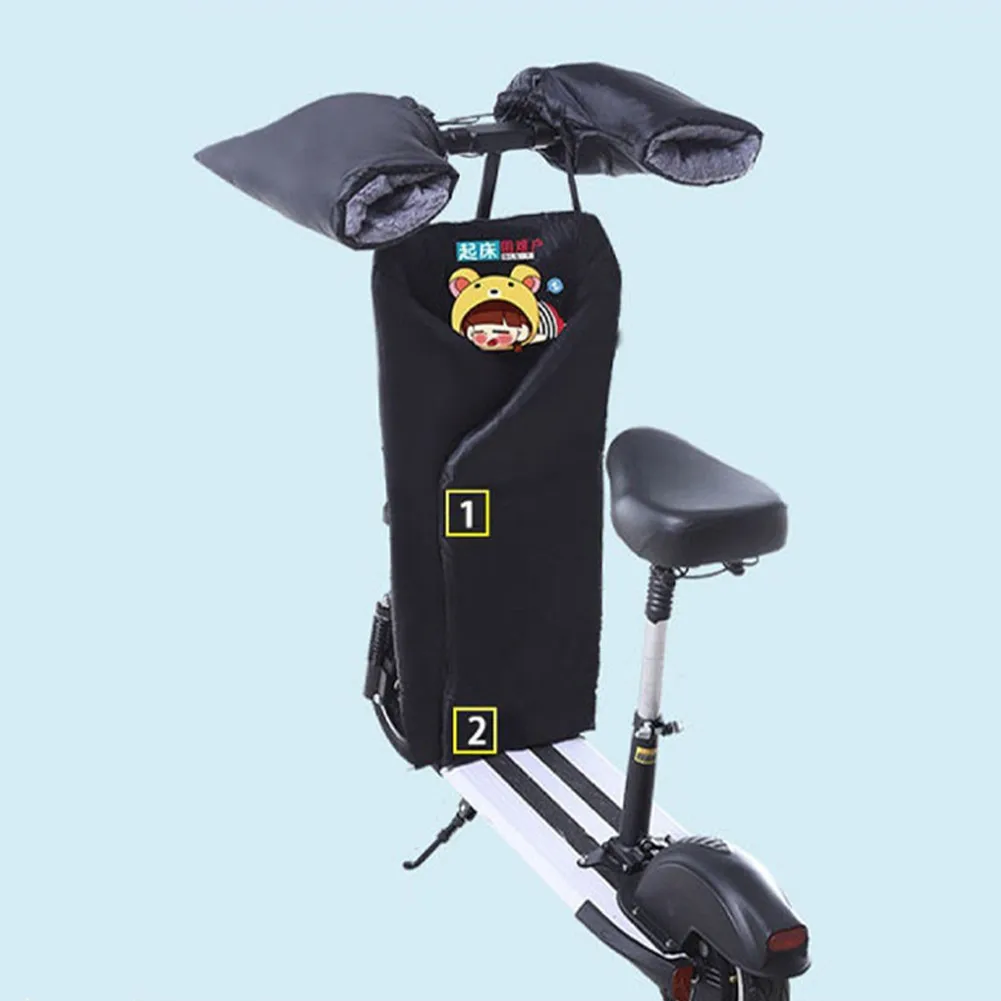 

E-Scooter E-Bike Apron Wind Protection Winter Leg Warmer Knee Blanket Cover & Glove Set Folded Kit Winter Cycling Warm Equipment