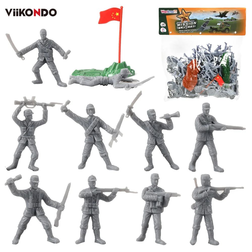 

Viikondo армейский мужской Toy-50pcs Второй мировой войны маленький солдат Военная сцена костюм японо китайская Солдат модель войны песок настольн...
