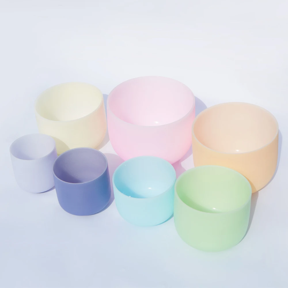 Набор чакр 6 12 дюймов 7 шт. матовые кварцевые хрустальные поющие чаши|Колокольчики