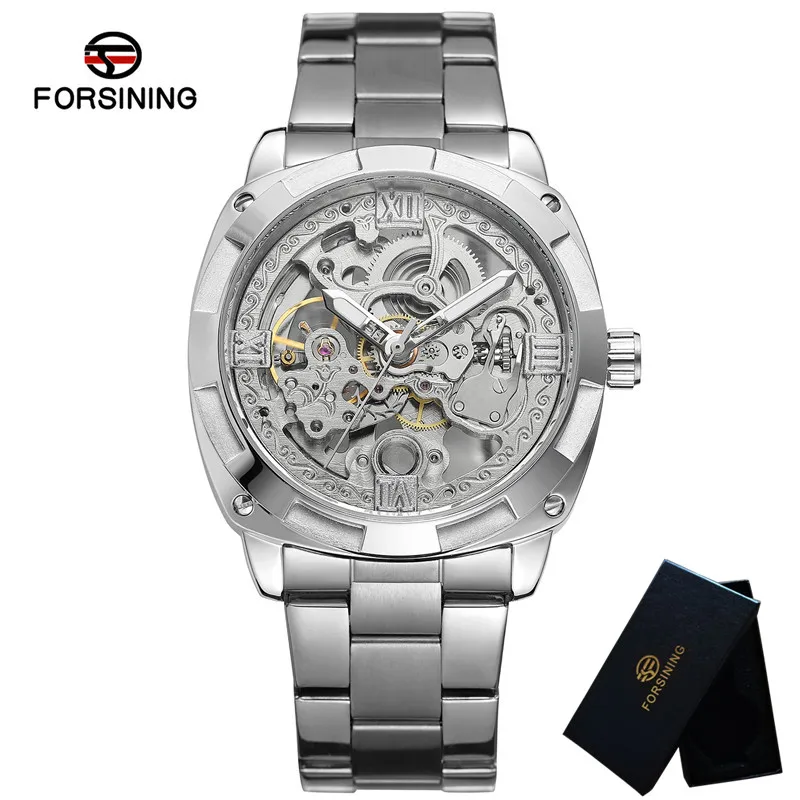 FORSINING автоматические механические мужские наручные часы военные спортивные