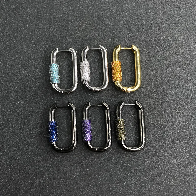 

popzone s925 sterling silver love lock earrings for couples single fashion simple hanging buckle earrings jewelry gift brand new