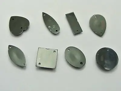 

100 Black Color Flatback Acrylic Sewing Rhinestone Assorted Shape Sew on beads