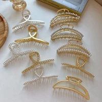 davini minimalist pearl hair claw golden geometric hair jewelry for women female korean hair clip pin fashion barrettes mg436