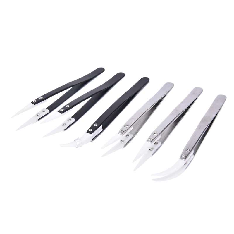 1 шт Анти статический Нержавеющая сталь Керамика Пинцет термостойкие