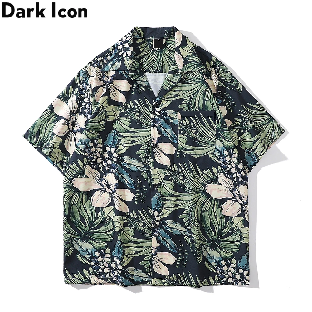 

Dark Icon Floral Men's Shirts Thin Material Polo Shirts for Men Male Top
