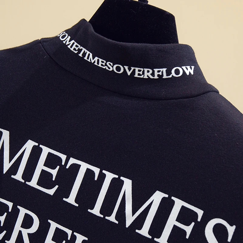 

Black Turtleneck T-shirty Damskie Long Sleeve Korean WomanTshirts Cotton Tees Tops Women Clothes 2020 Autumn Mujer Camisetas