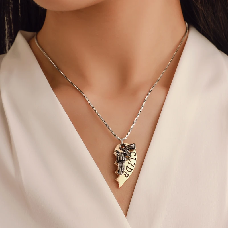 ZS 2 шт./компл. в форме сердца съемное ожерелье для пар женская и Мужская винтажная