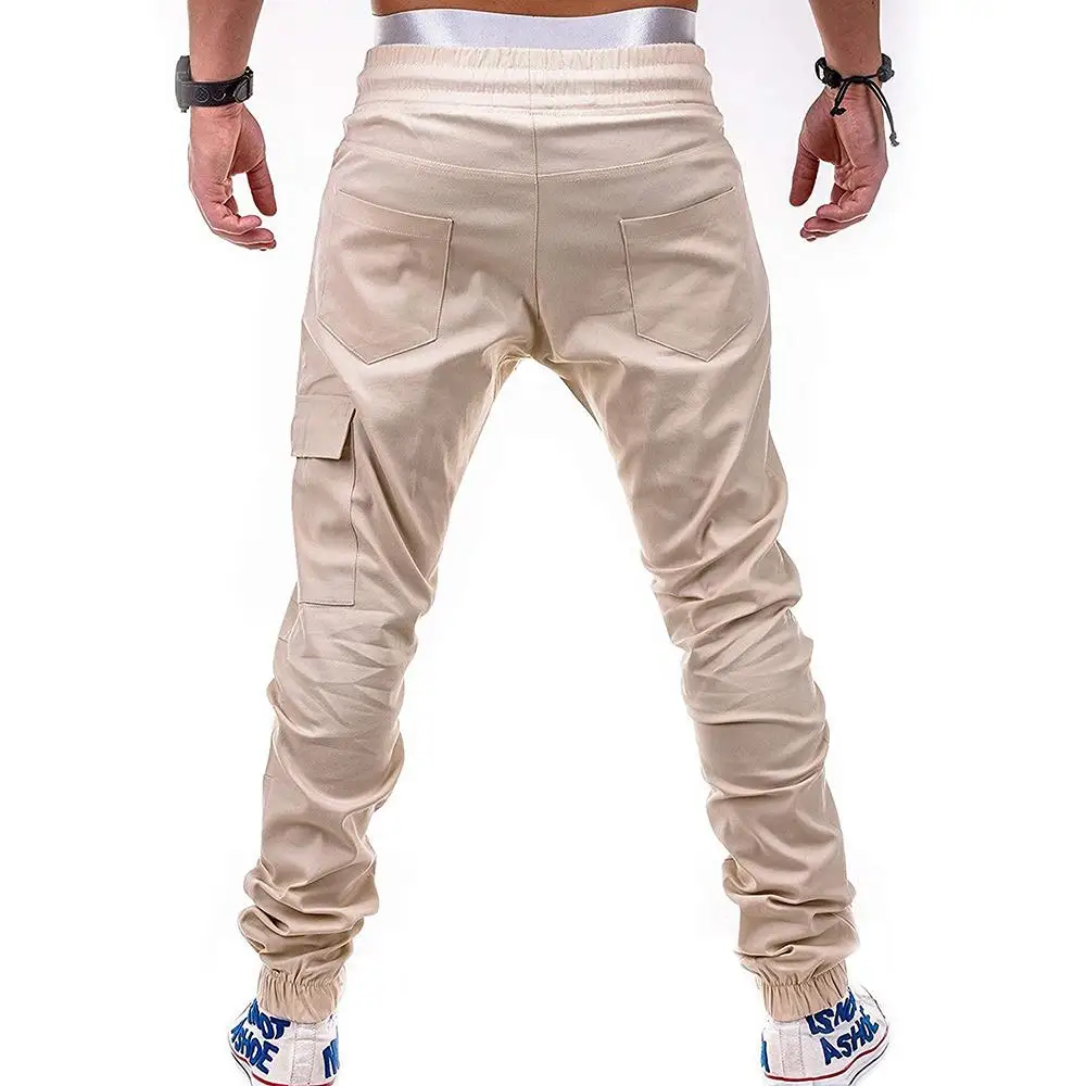 

Pants for Men Solid color Side pockets Zippered tether Bundle Casual Trousers Sportswear Sweatpants Joggers