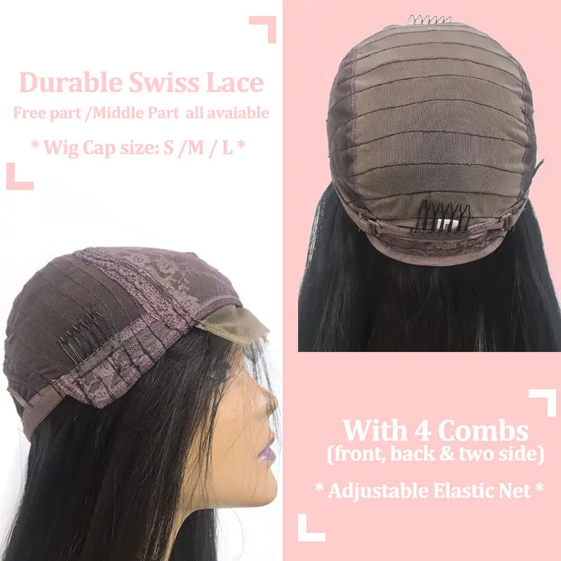 DIY пучки с 4x4 HD прозрачной кружевной застежкой парики для черных женщин 250%