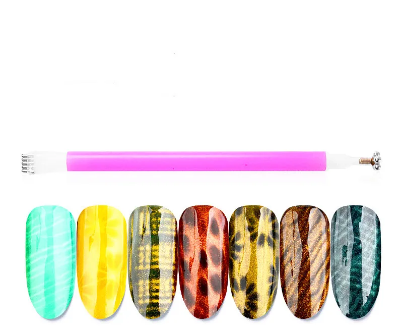 Double Headed Nail Art Magnet Stick Cat Eyes Magnet for Nail Gel Polish 3d Line Strip Effect Strong Magnetic Pen Tools