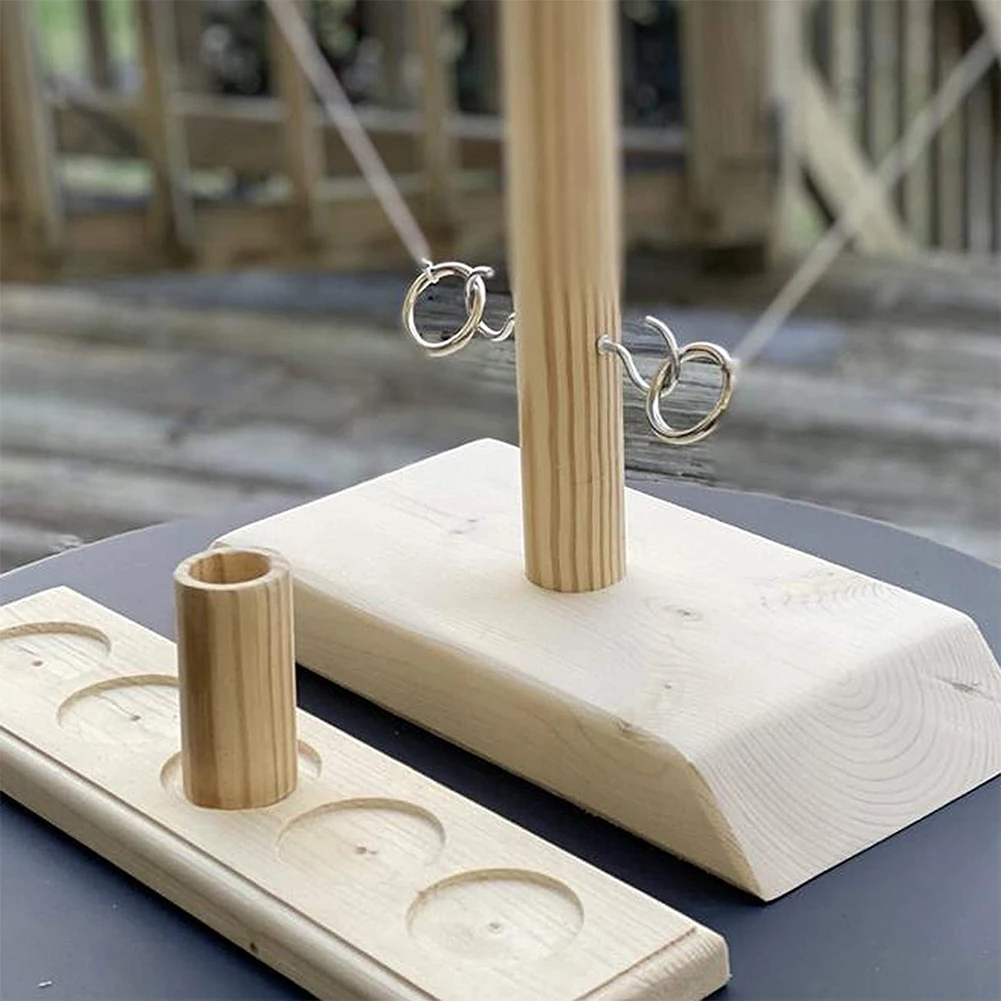 

NEW Party Toys Leisure Industrial Style Bar Drink Shop Handmade Wooden Ring Toss Hooks Fast-Paced Interactive Game For Bars Home