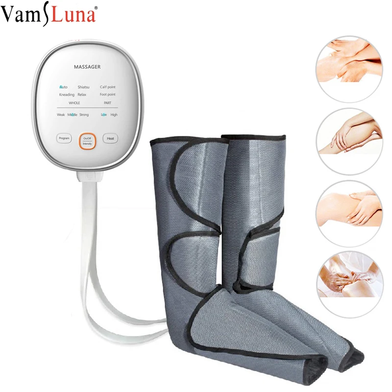 Air Compression Leg Foot Massager Vibration Infrared Therapy Arm Waist Pneumatic Air Wraps Promote Blood Relax 2Modes 2Temp