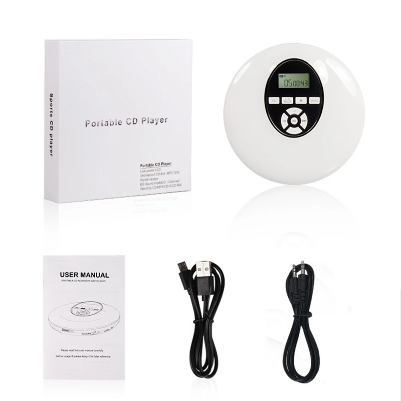 

Round Style Portable -CD Player Headphone HiFi Music Reproductor -CD Walkman Discman Player Shockproof Lecteur -CD