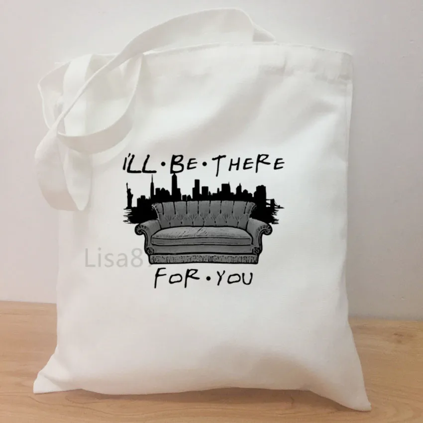 Casual shoulder large capacity simple shopping bag Friends TV Fans girls hand bag women simple package bag Tote Bag - Цвет: C8