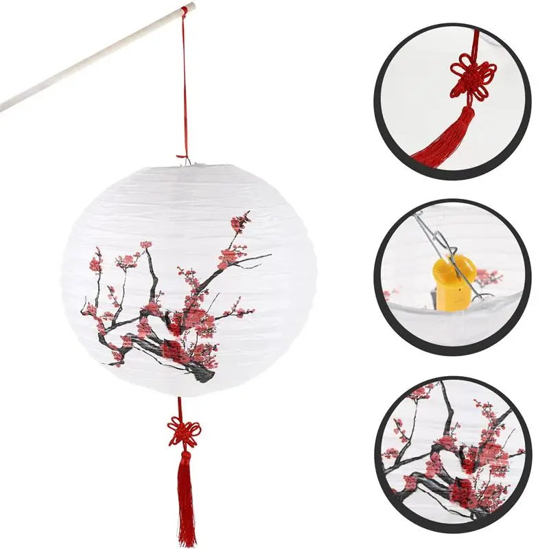 1 Set Of Antique Style Design Printed Paper Lantern Chinese Lamp Lanterns |