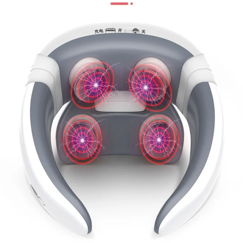

4D Floating Pulse Neck Massager Remote Control Professional Cervical Massage Tool Hot Compress Pain Fatigue Relief Muscle Relax