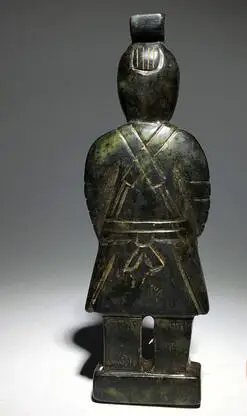 Китайские 100% натуральные черные нефритовые резные фигурки Qin из терракотовых