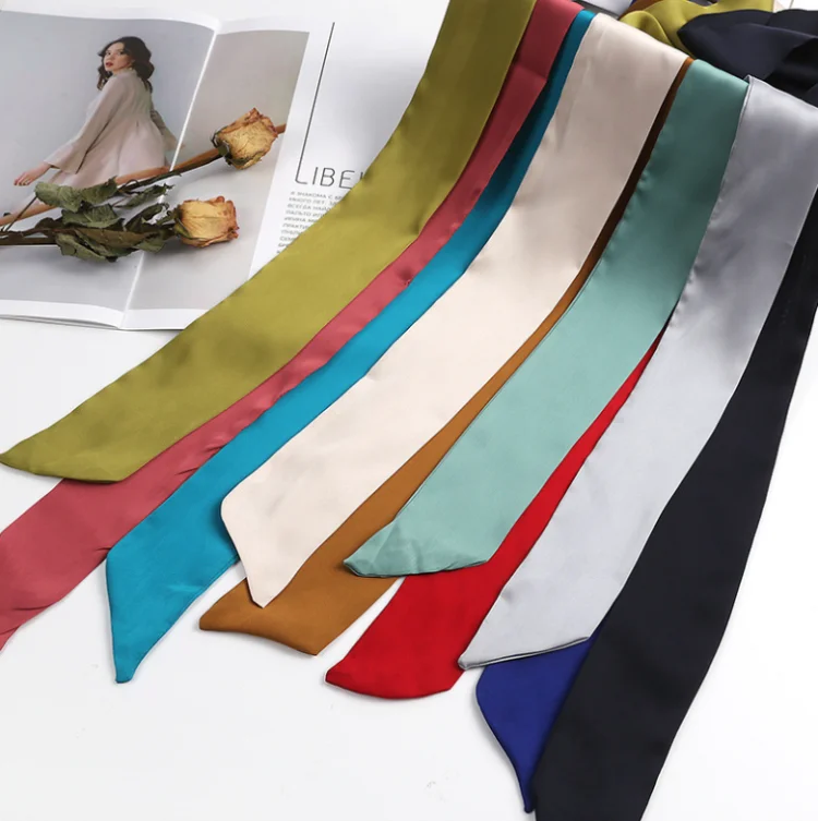 

Luxury Designer Silk Scarf Women Letter chain Printed Handle Bag Ribbons Brand Fashion Head Scarf Small Long Skinny Scarves