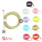 Цветной защитный шнур 1,4 м для телефона противоударный пружинный защитный шнур для зарядного USB-кабеля наушников шпуля для передачи данных