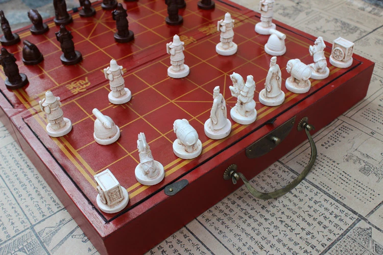 Новая высококачественная деревянная коробка Китайский Набор для игры в шахматы Настольная игра Складная шахматная доска китайские традиции шахматы смолы шахматные фигуры