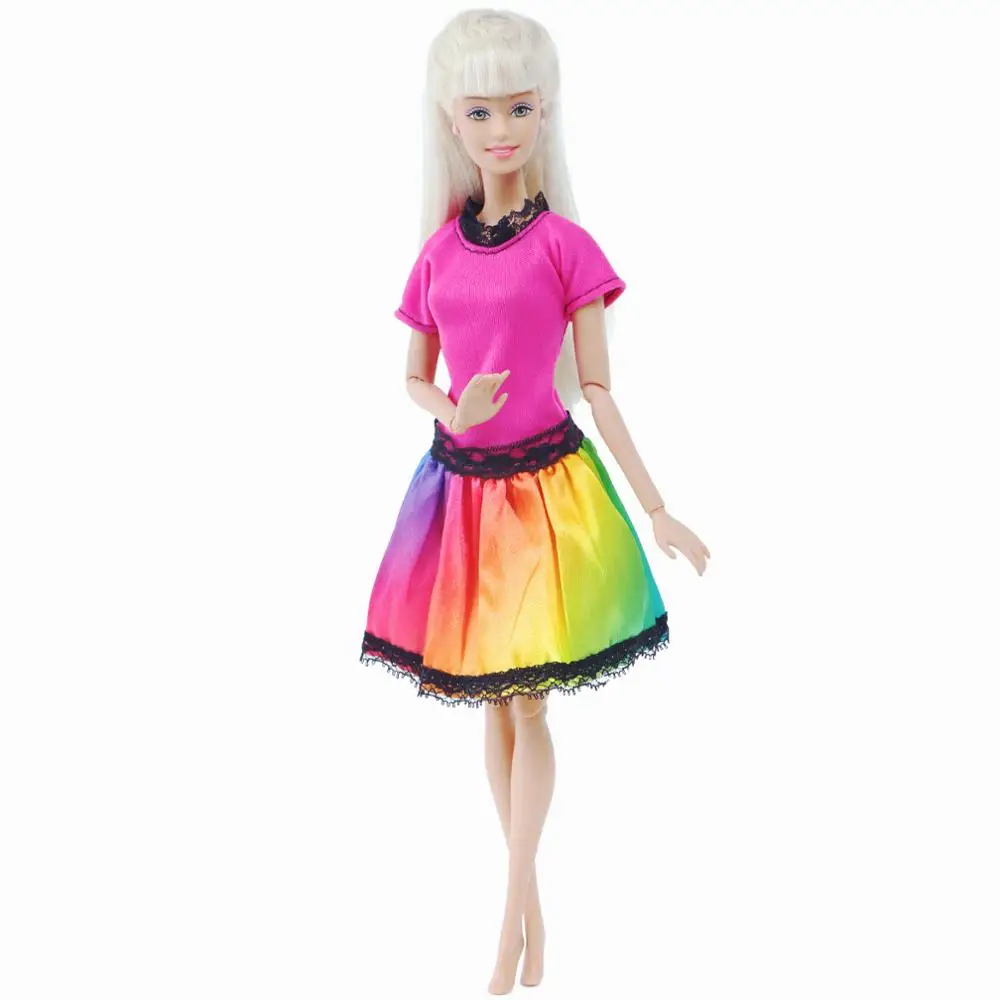 Кукольное платье для куклы Барби ручной работы 12 Дюймов 30 см кружевная цветная